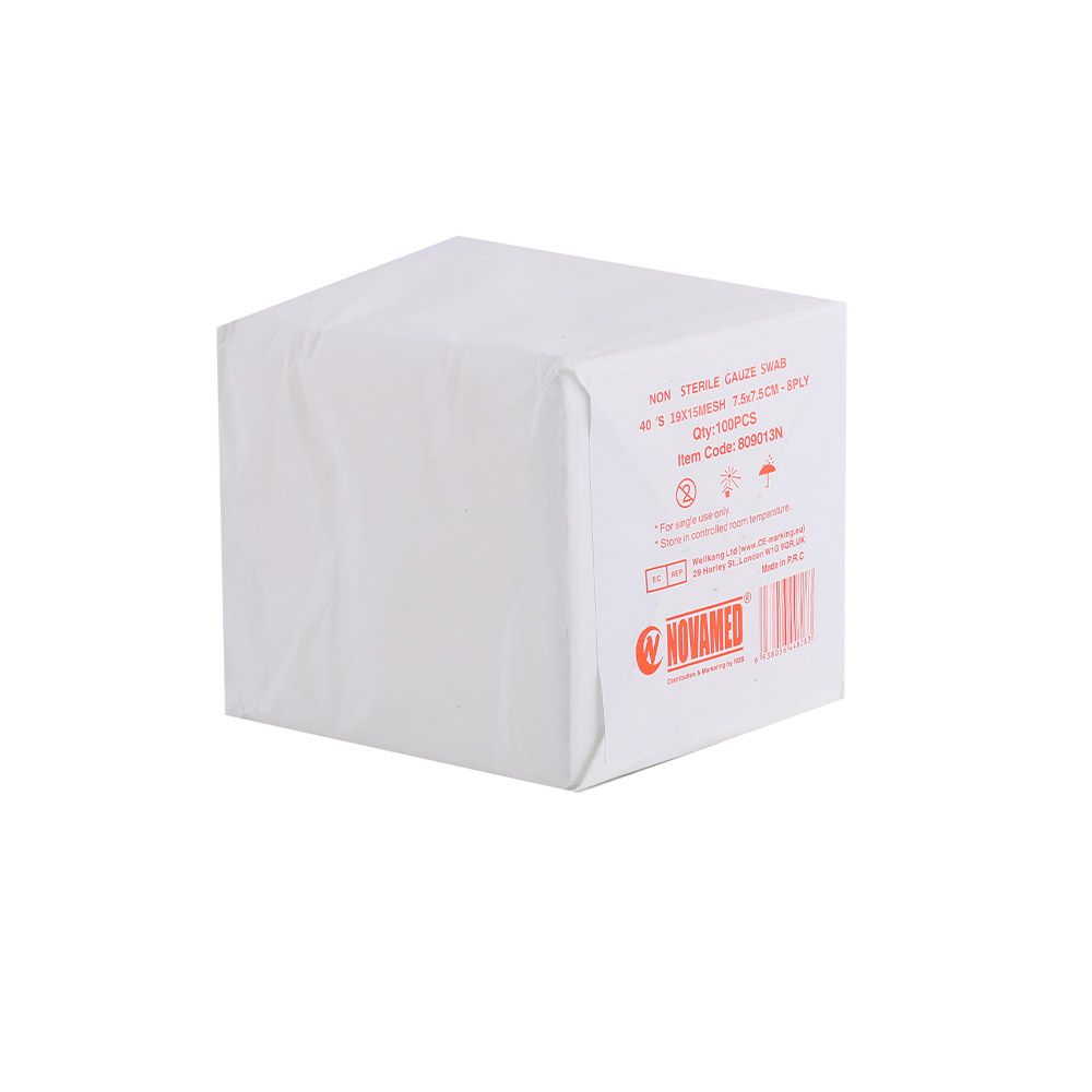 Novamed Non Sterile Gauze Swab 7.5 cm x 7.5 cm 100's