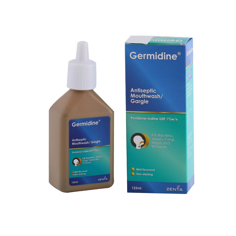 Germidine Antiseptic Mouthwash/Gargle 1 % With Alcohol 125 mL