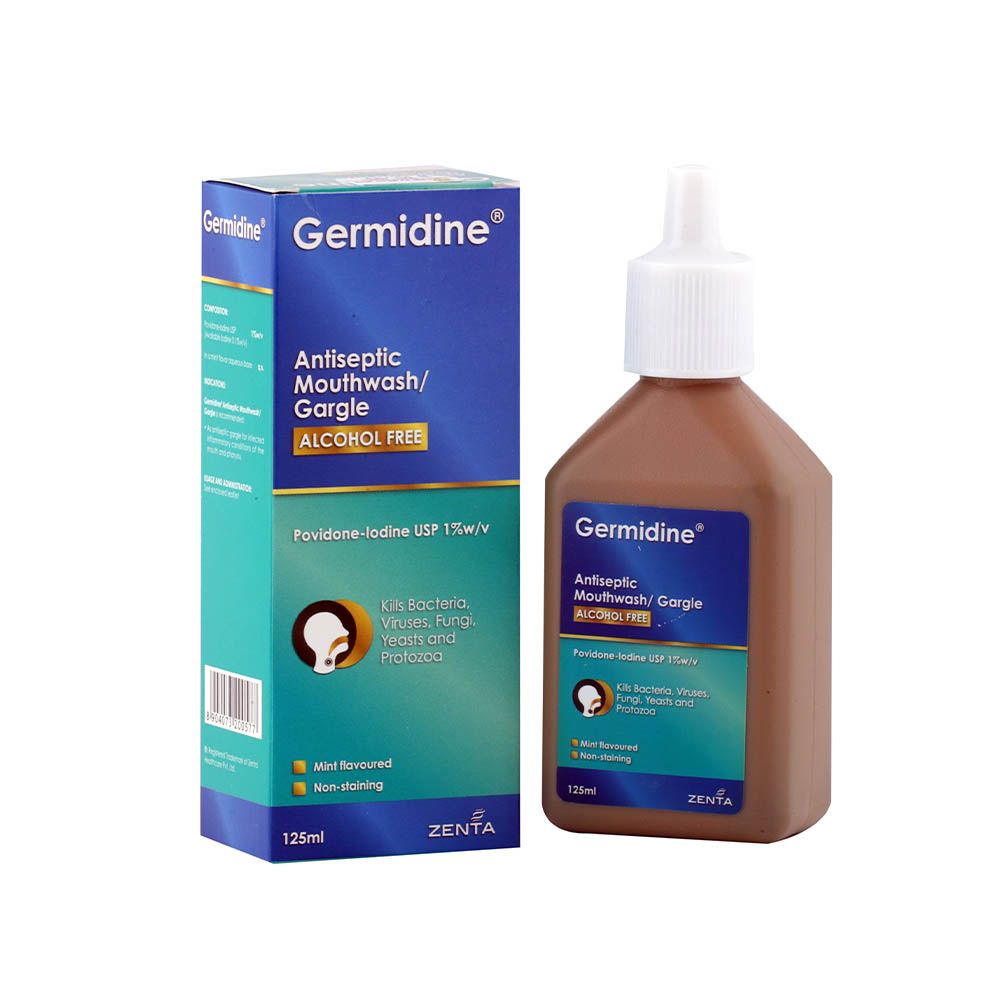 Germidine Antiseptic Mouthwash/Gargle Alcohol Free 125 mL
