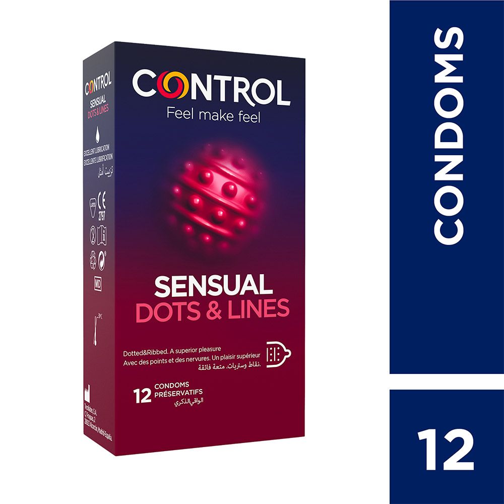 Control Sensual Dots & Lines Condoms 12's