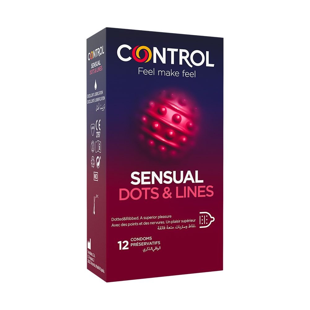 Control Sensual Dots & Lines Condoms 12's