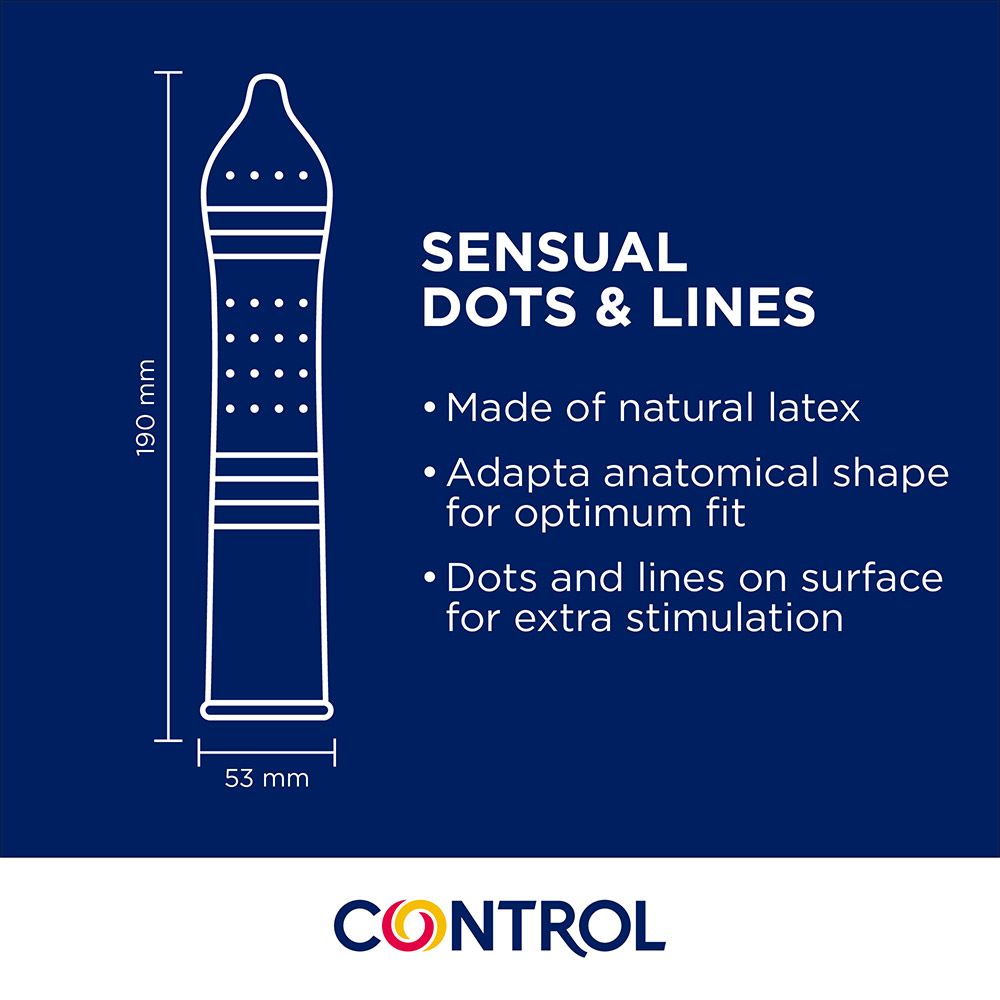 Control Sensual Dots & Lines Condoms 12's