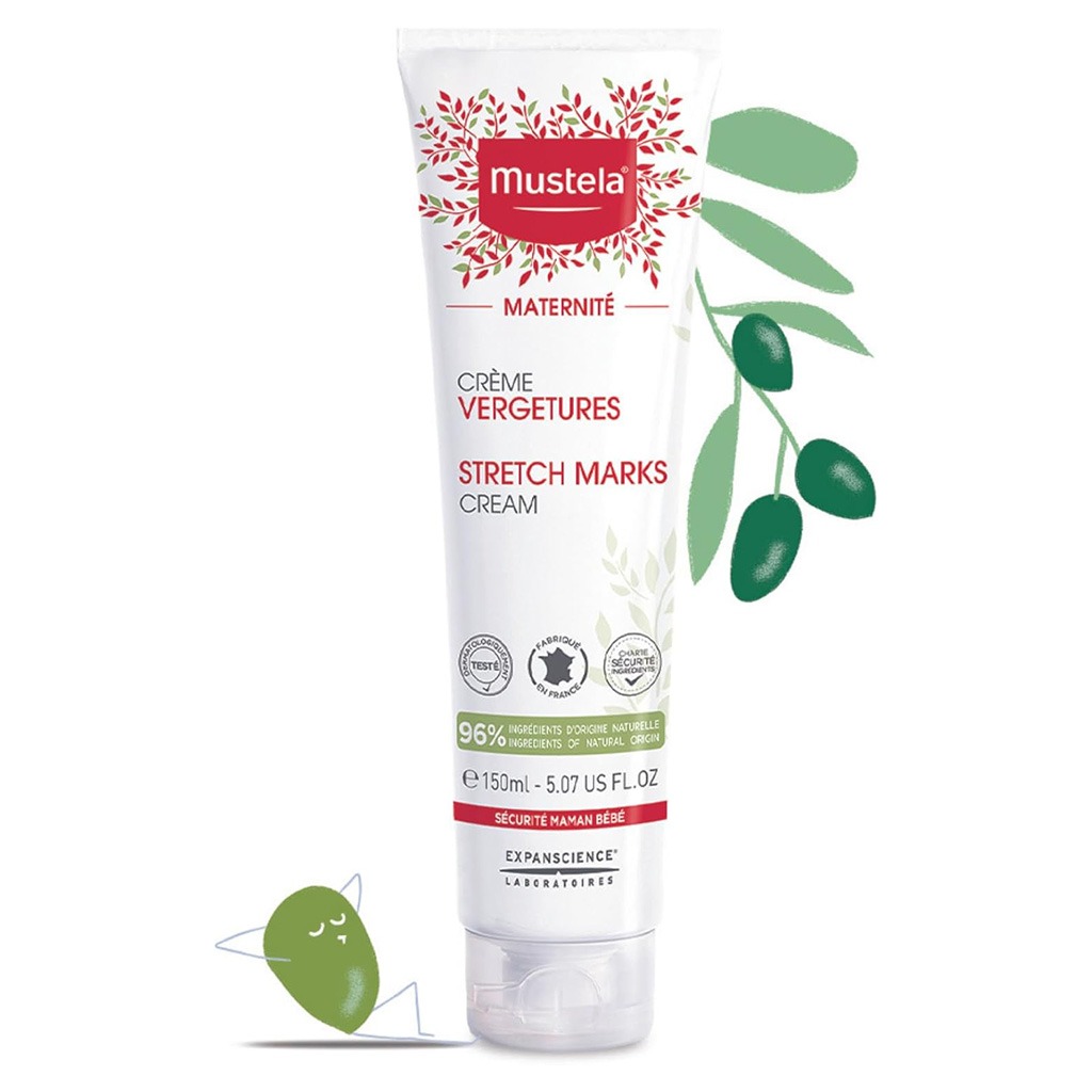 Mustela 3 In 1 Maternity Stretch Marks Cream For Pregnancy, Fragrance Free 150ml