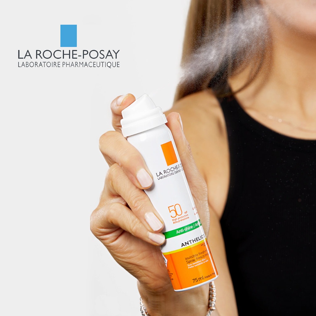 La Roche-Posay Anthelios Anti-Shine Invisible SPF50 Sunscreen Face Mist, Promo Pack of 1+1