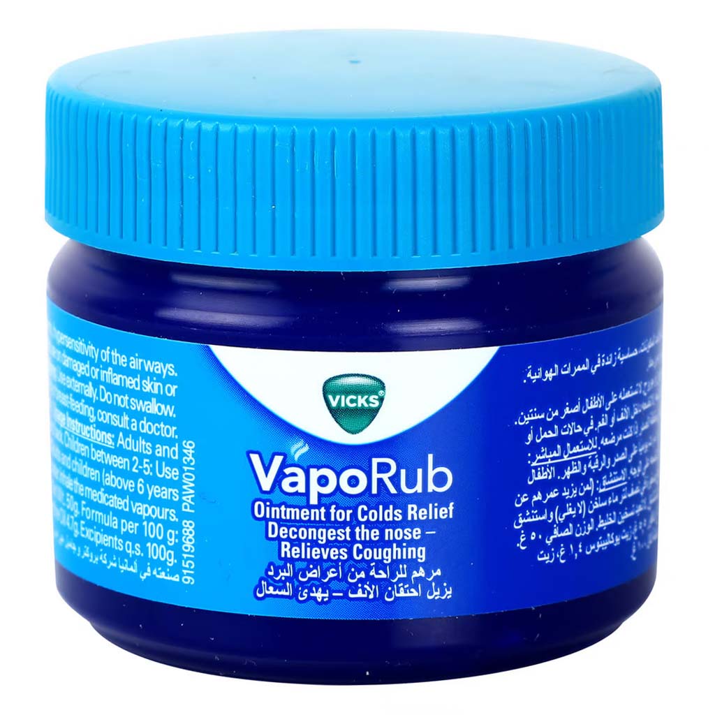 Vicks VapoRub Decongestant Ointment For Cold Relief 50g