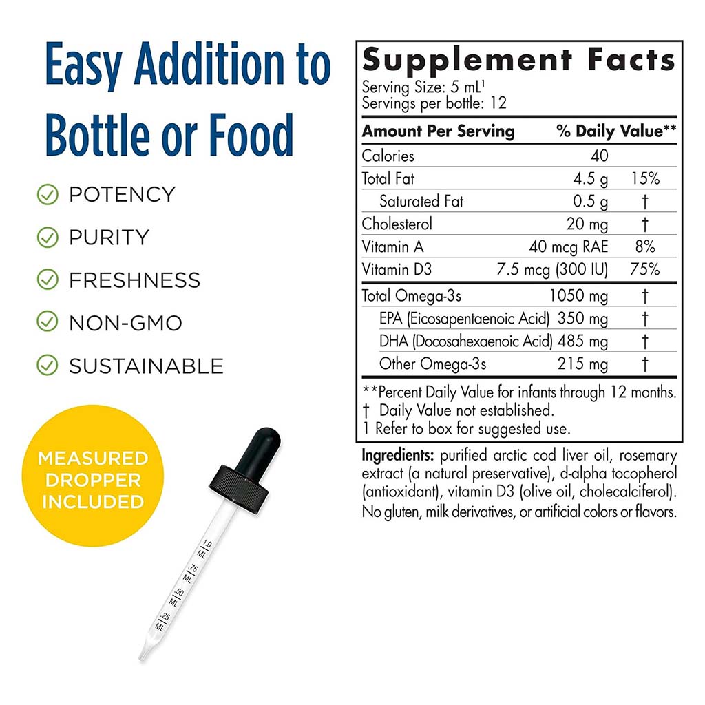 Nordic Naturals Baby's DHA Omega 3 with Vit D3 Liquid 60 mL