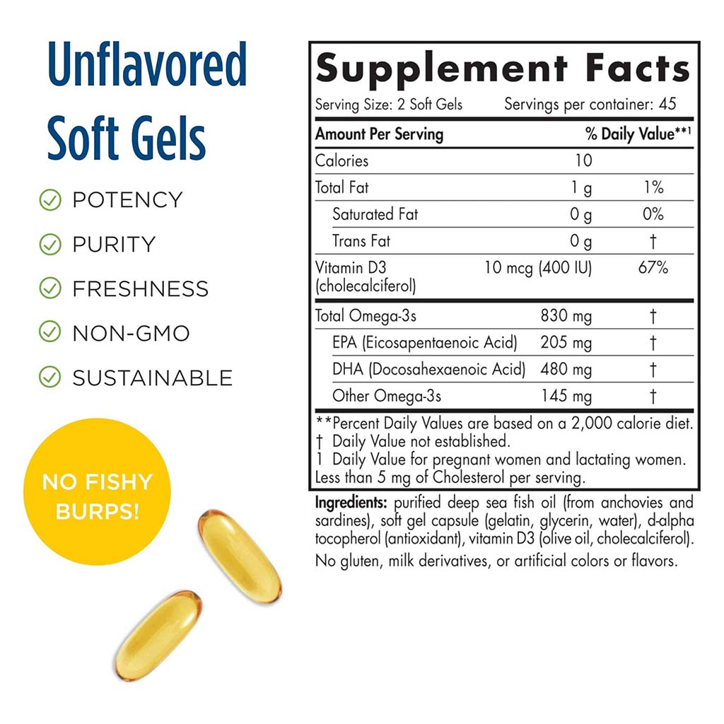 Nordic Naturals Prenatal DHA Omega 3 with Vit D3 Softgel 90's