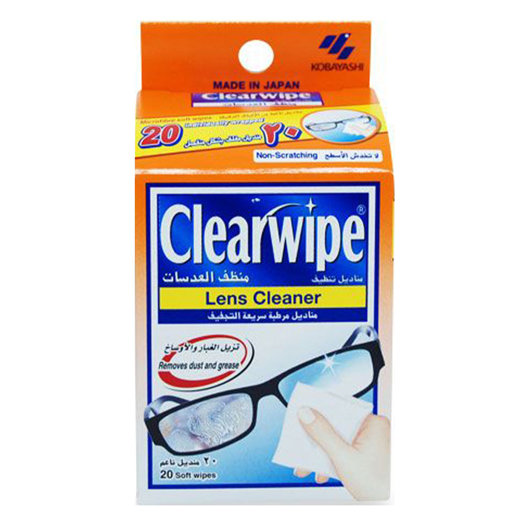 Clearwipe Lens Cleaner Soft Wet Wipes, Pack of 20's