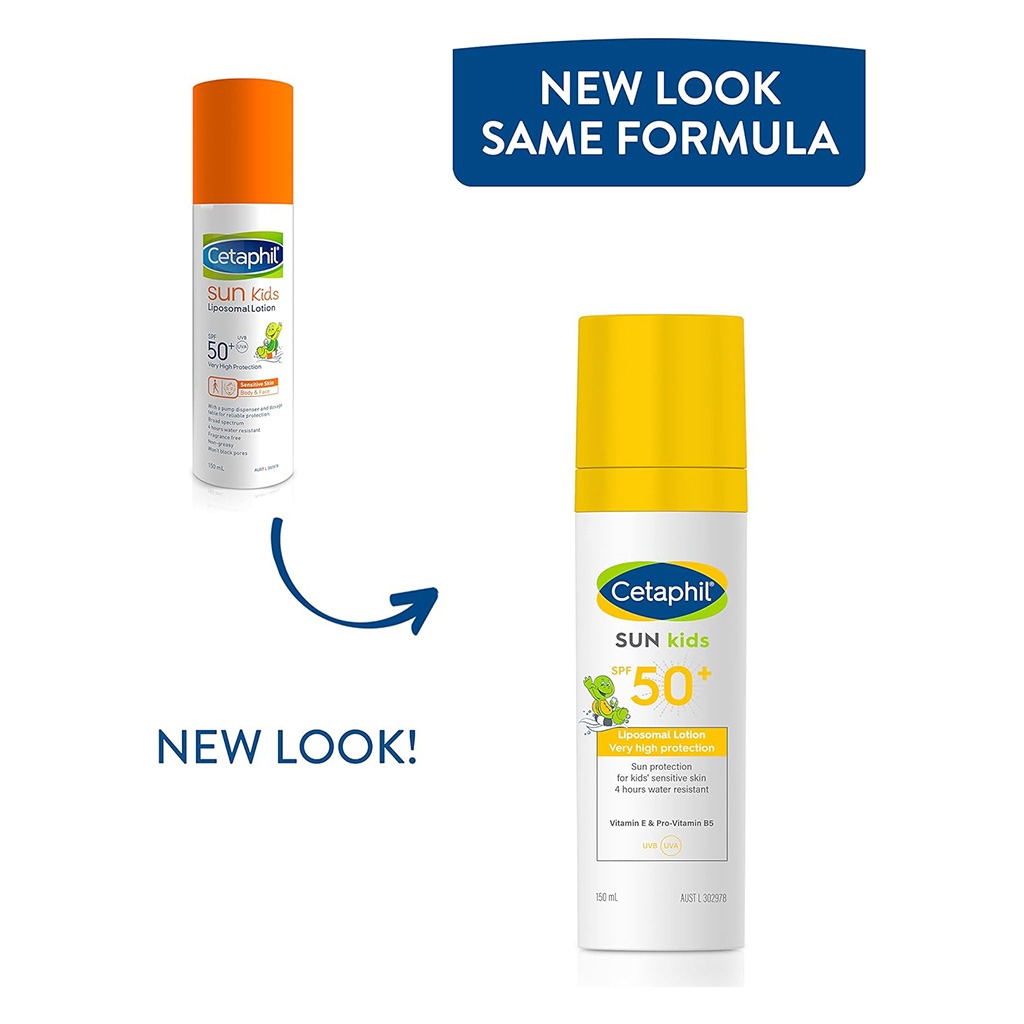 Cetaphil Sun Kids Liposomal Lotion With SPF 50+, Face & Body Moisturizer Sunscreen for Sensitive Skin, Unscented, 150ml
