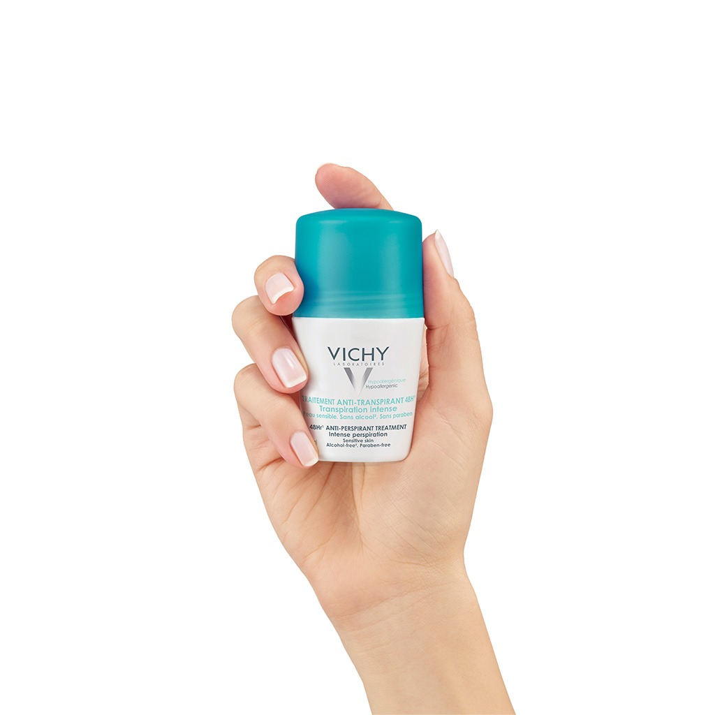 Vichy 48 Hours Anti-Perspirant Deodorant Roll-On Intensive Treatment 50ml, Buy 1 Get 50% Off On 2nd Piece, Promo Pack 