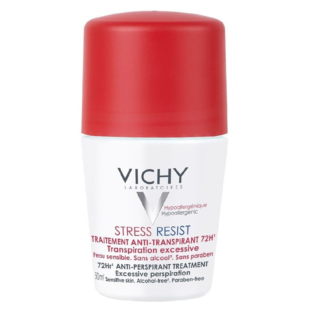 Vichy 72 Hours Stress Resist Anti-Perspirant Deodorant Roll-On For Excessive Perspiration 50ml, Buy 1 Get 50% Off On 2nd Piece, Promo Pack 