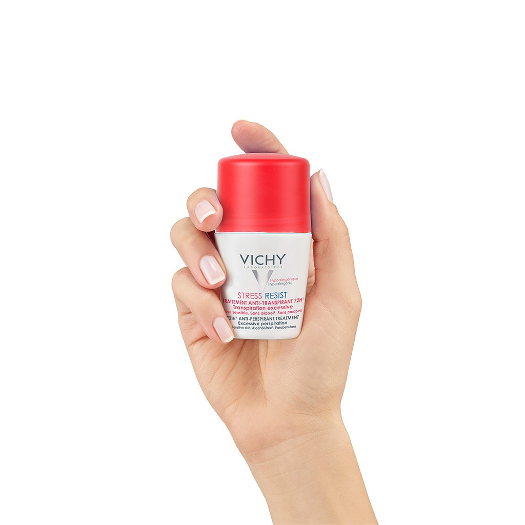 Vichy 72 Hours Stress Resist Anti-Perspirant Deodorant Roll-On For Excessive Perspiration 50ml, Buy 1 Get 50% Off On 2nd Piece, Promo Pack 