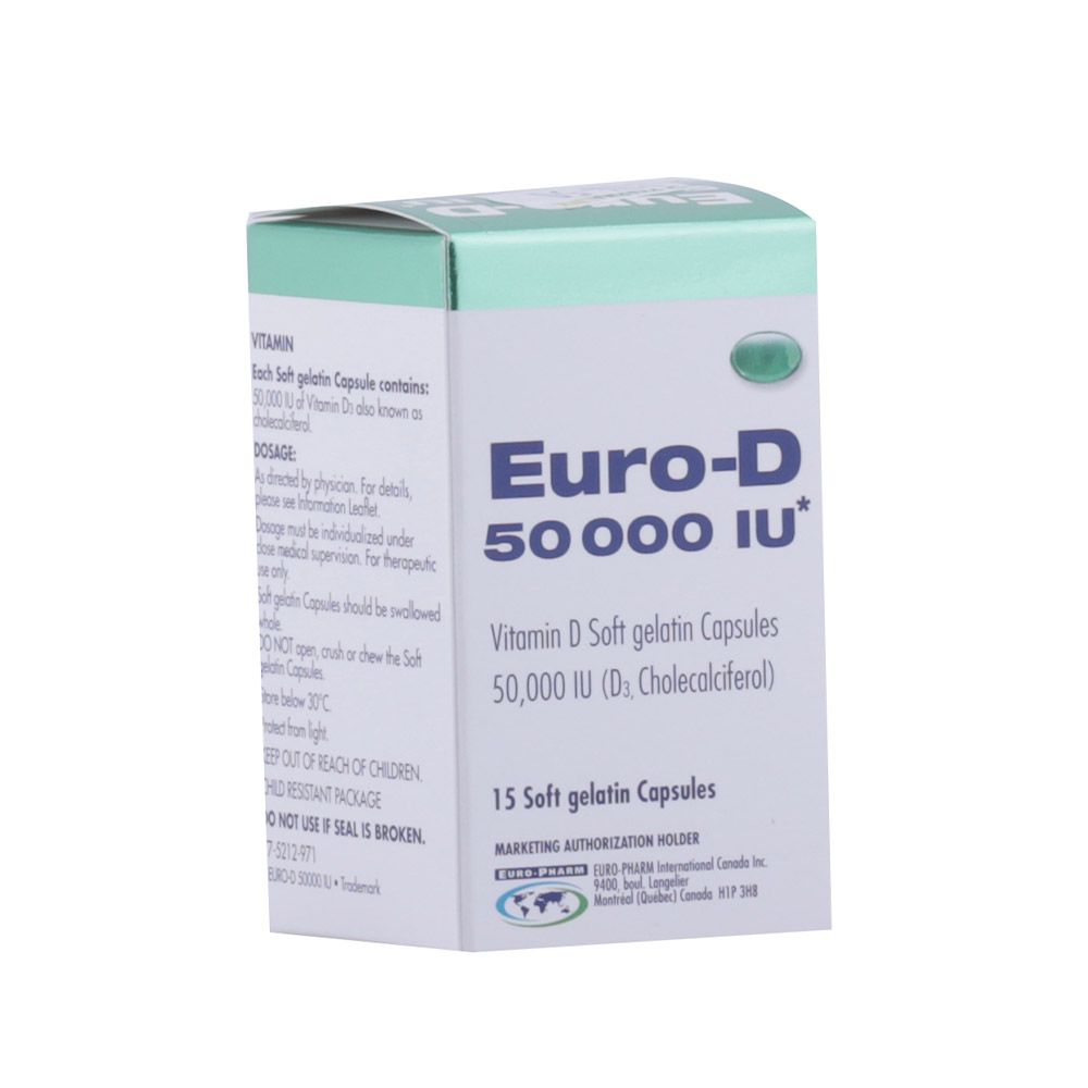 Euro D 50,000IU Capsules 15's