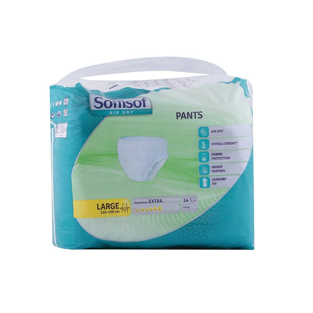 Soffisof Air Dry Pants Adult Diaper 110-150cm Large 14's