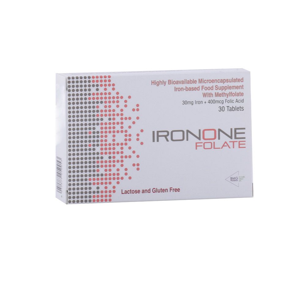 Ironone Folate Iron And Folic Acid Tablets 30's