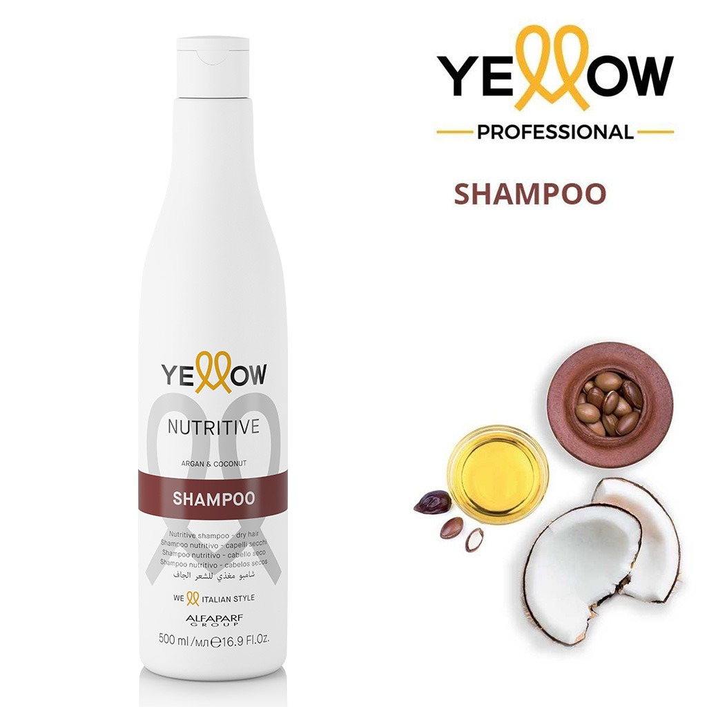 Alfaparf Yellow Nutritive Nourishing Shampoo With Argan Oil & Coconut Oil For Dry Hair 500ml