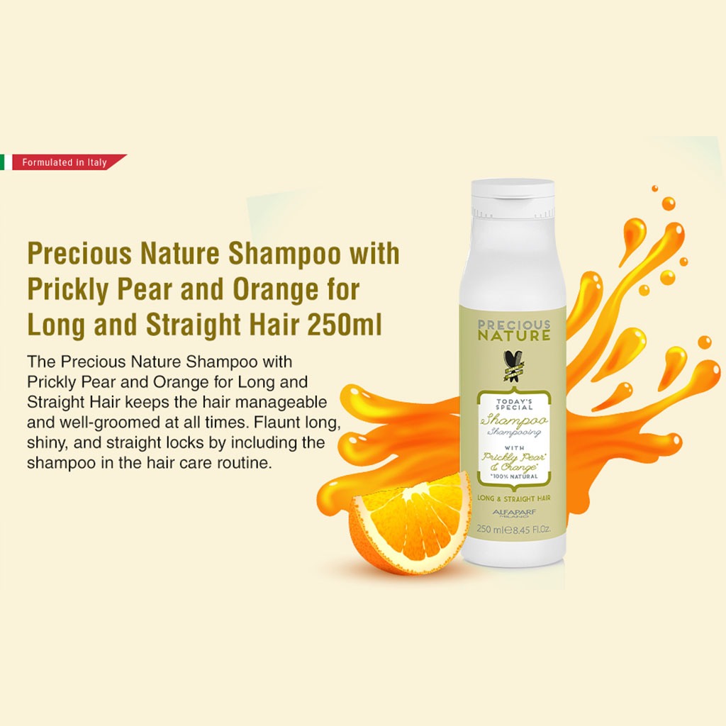 Alfaparf Precious Nature Shampoo With Prickly Pear & Orange For Long & Straight Hair 250ml