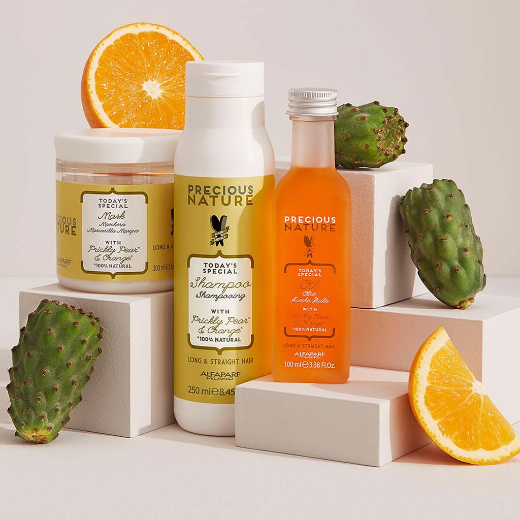 Alfaparf Precious Nature Leave-In Hair Oil With Prickly Pear And Orange For Long & Straight Hair 100ml