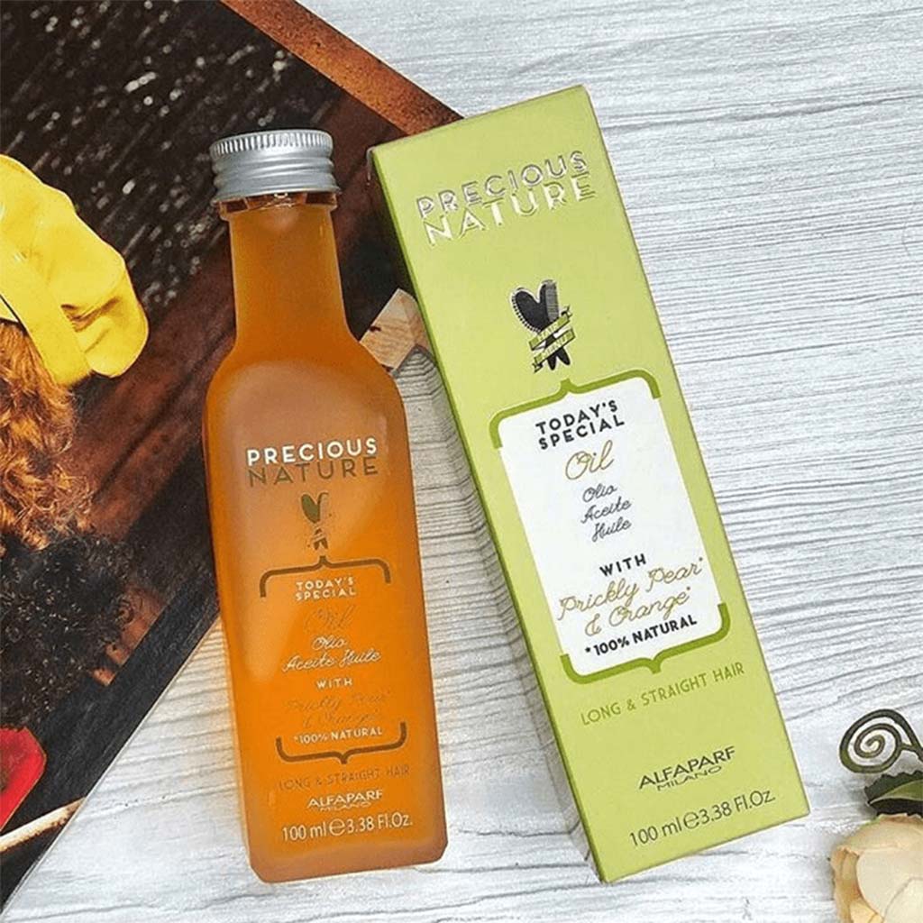 Alfaparf Precious Nature Leave-In Hair Oil With Prickly Pear And Orange For Long & Straight Hair 100ml