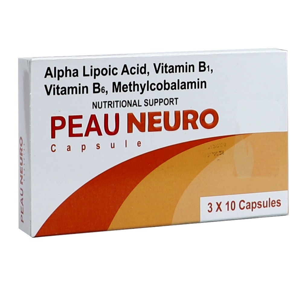 Peau Neuro Vitamin B12 Multivitamin Supplement Capsules With Alpha Lipoic Acid, Pack of 30's