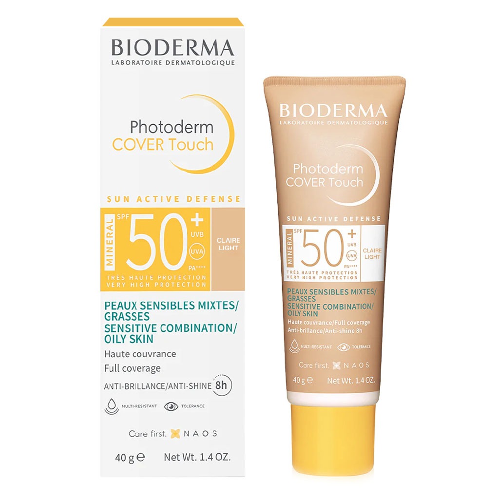 Bioderma Photoderm Cover Touch SPF50+ High Coverage Mineral Sunscreen Light Tinted 40 mL