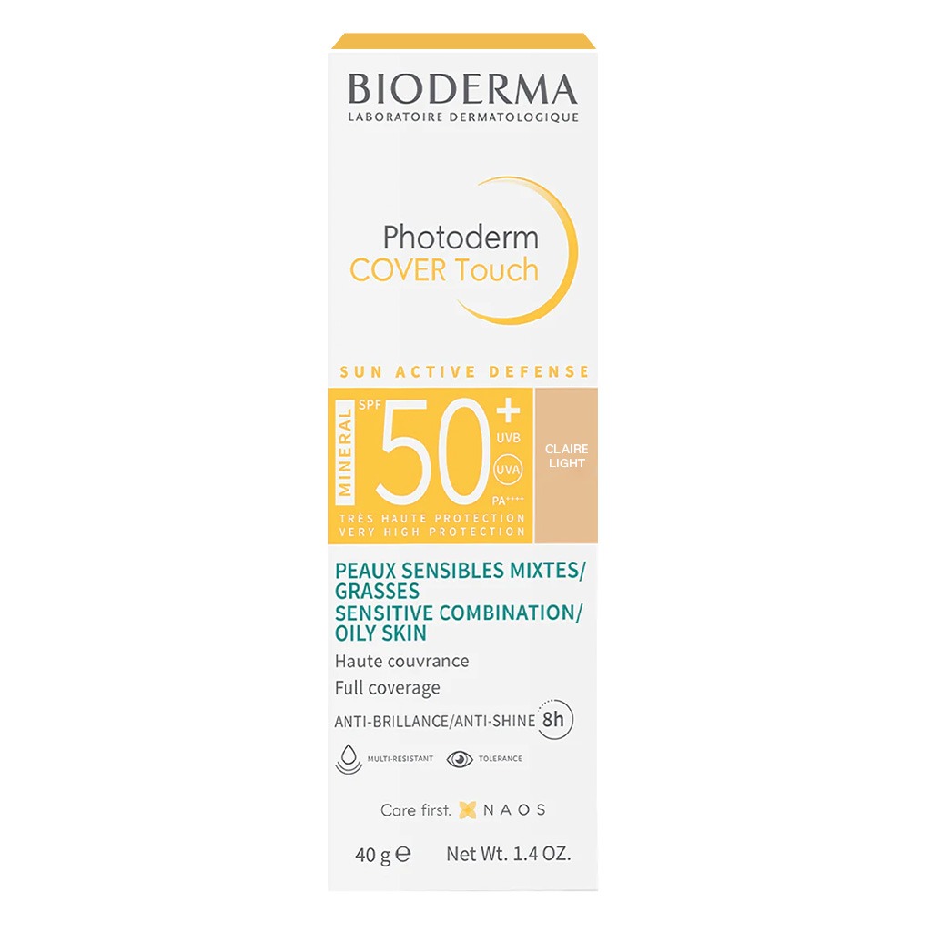 Bioderma Photoderm Cover Touch SPF50+ High Coverage Mineral Sunscreen Light Tinted 40 mL