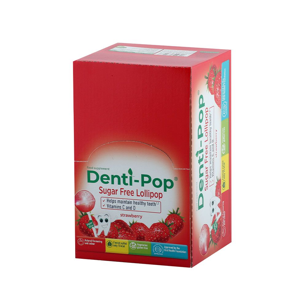 Denti-Pop Xylitol Sugar Free Lollipop Strawberry 40's