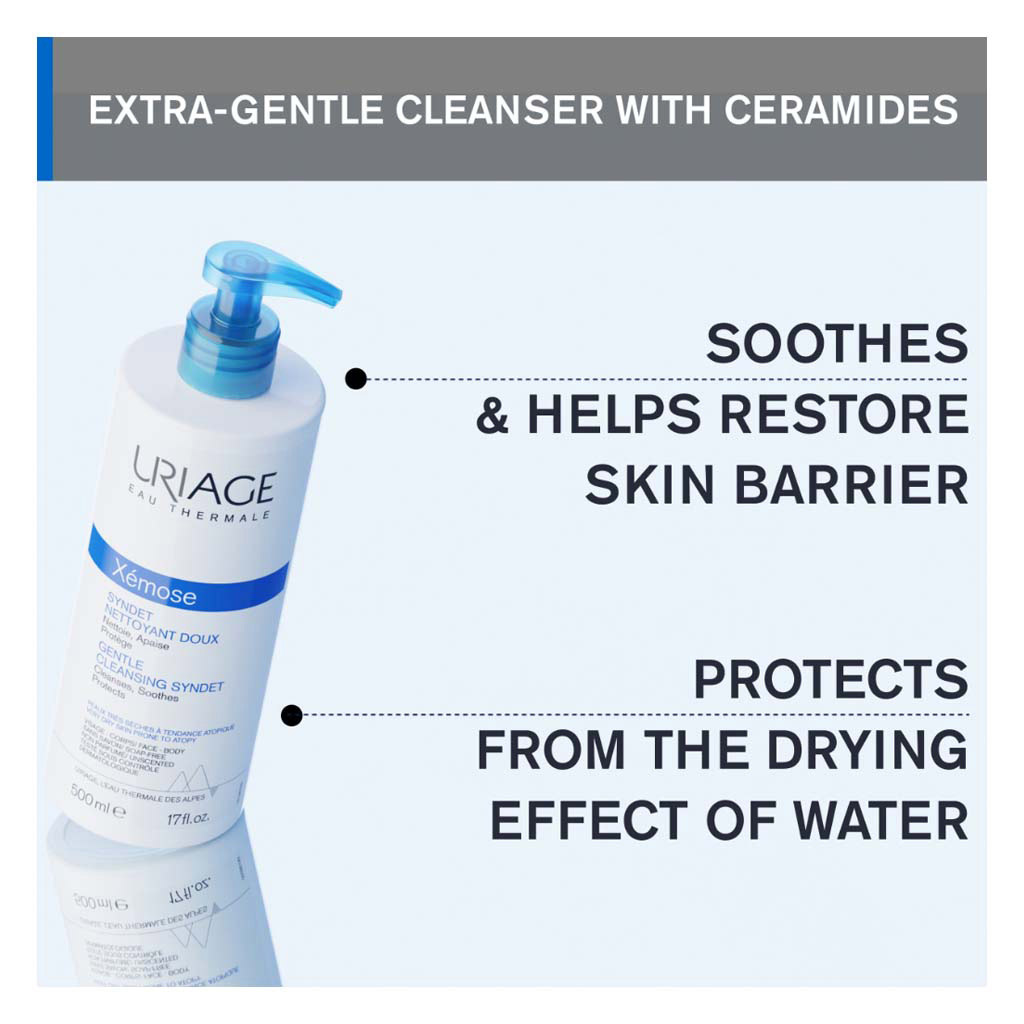 Uriage Xemose Soap-Free Gentle Cleansing Syndet For Very Dry & Atopic Skin 500ml