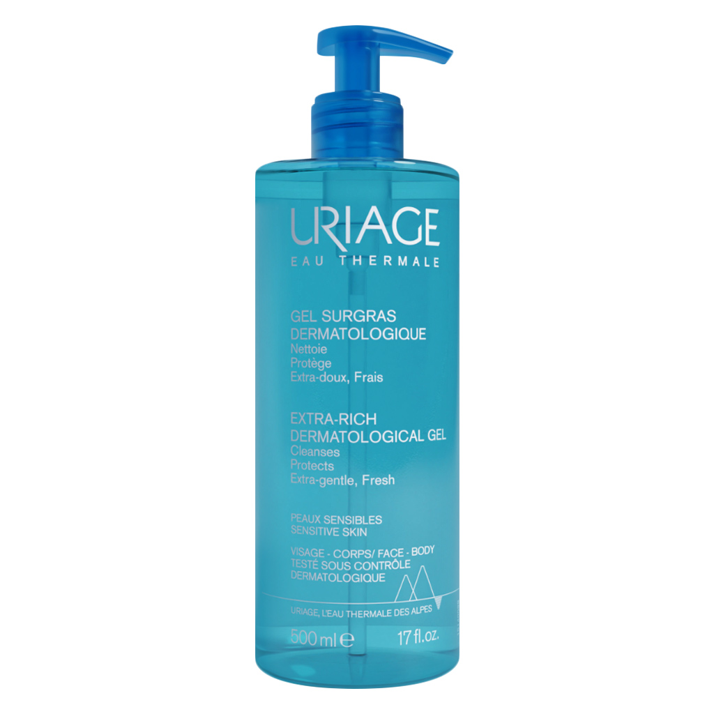 Uriage Extra-Rich Dermatological Cleansing Gel For Face & Body 500ml