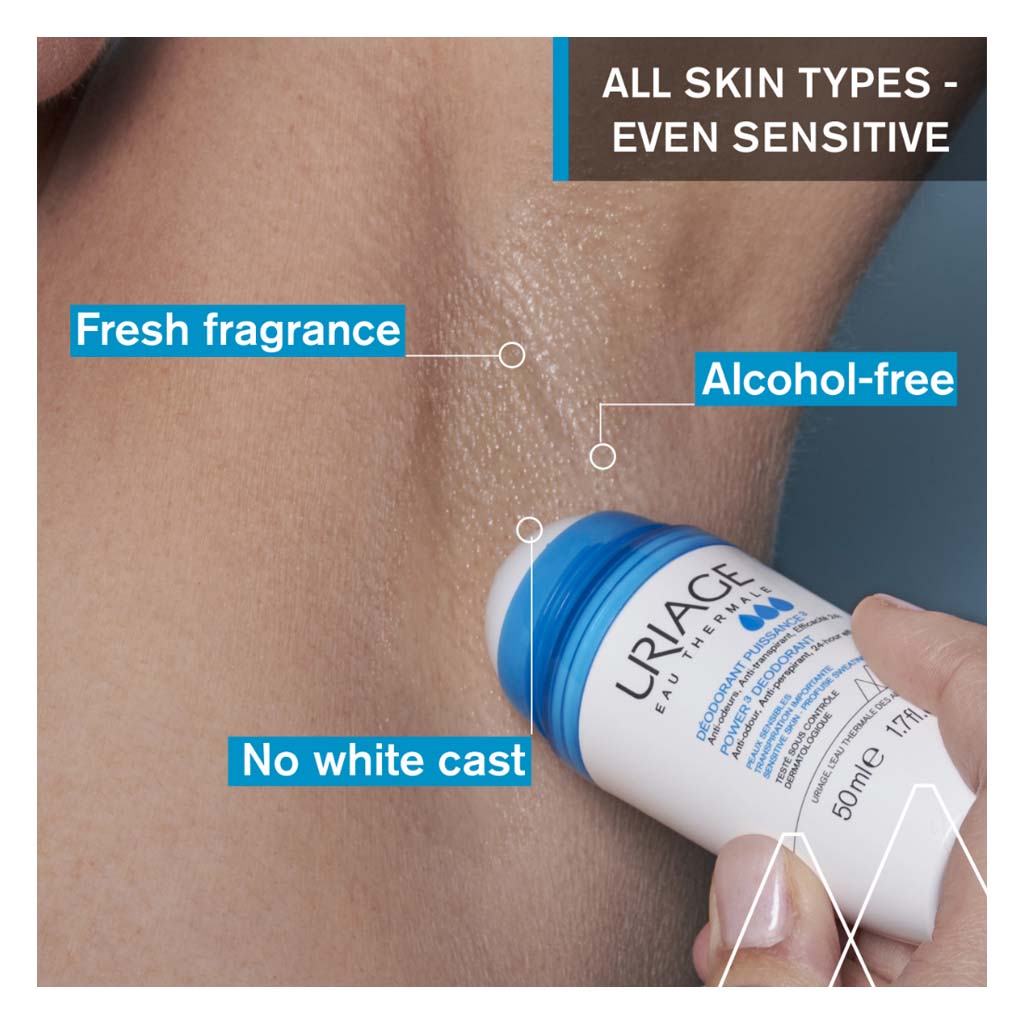 Uriage Power-3 Antiperspirant 24 Hours Fresh Deodorant Roll On 50ml