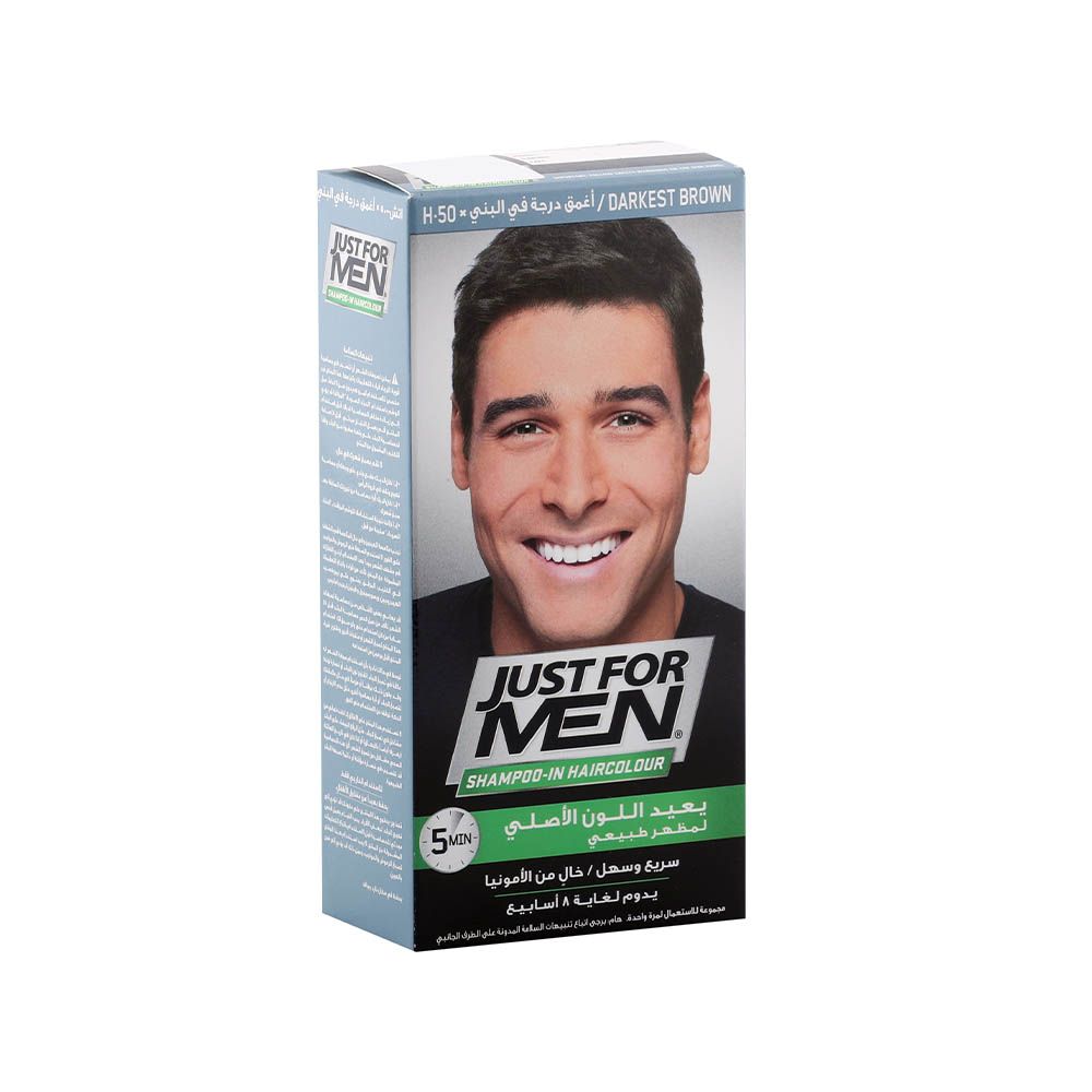 Just For Men Shampoo-In Hair Color Darkest Brown H-50