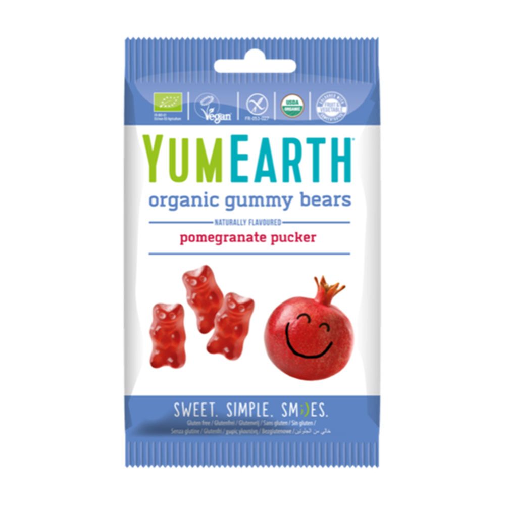 Yum Earth Organic Gummy Bears Pomegranate 50g