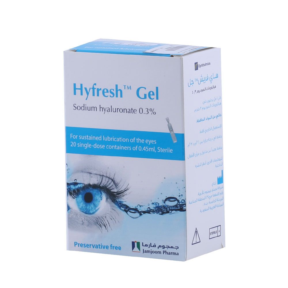 Hyfresh Gel 3mg/mL Sodium Hyaluronate Eye Gel 0.45 mL 20's