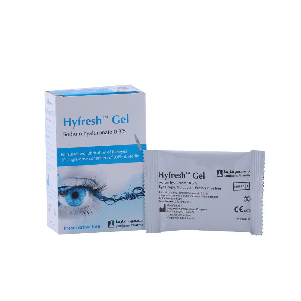 Hyfresh Gel 3mg/mL Sodium Hyaluronate Eye Gel 0.45 mL 20's