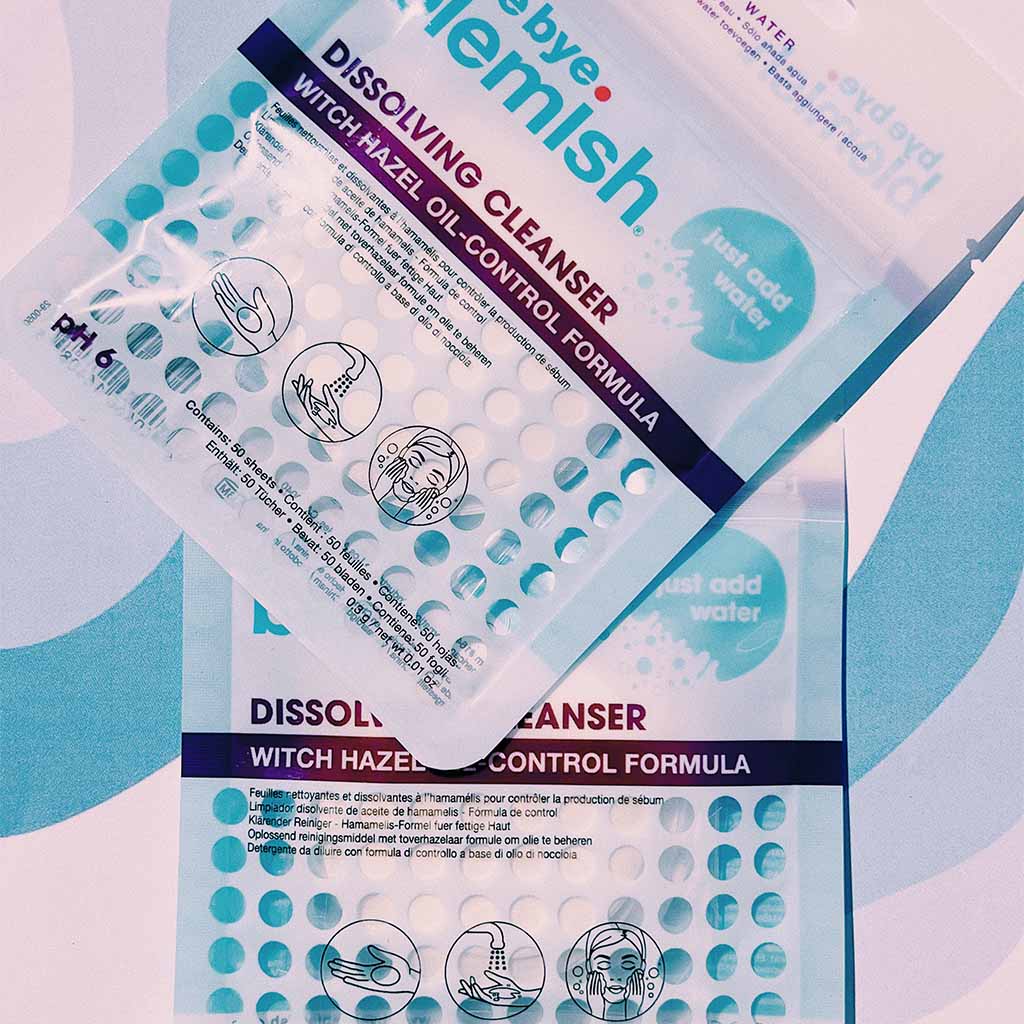 Bye Bye Blemish Dissolving Cleanser Sheets 50's