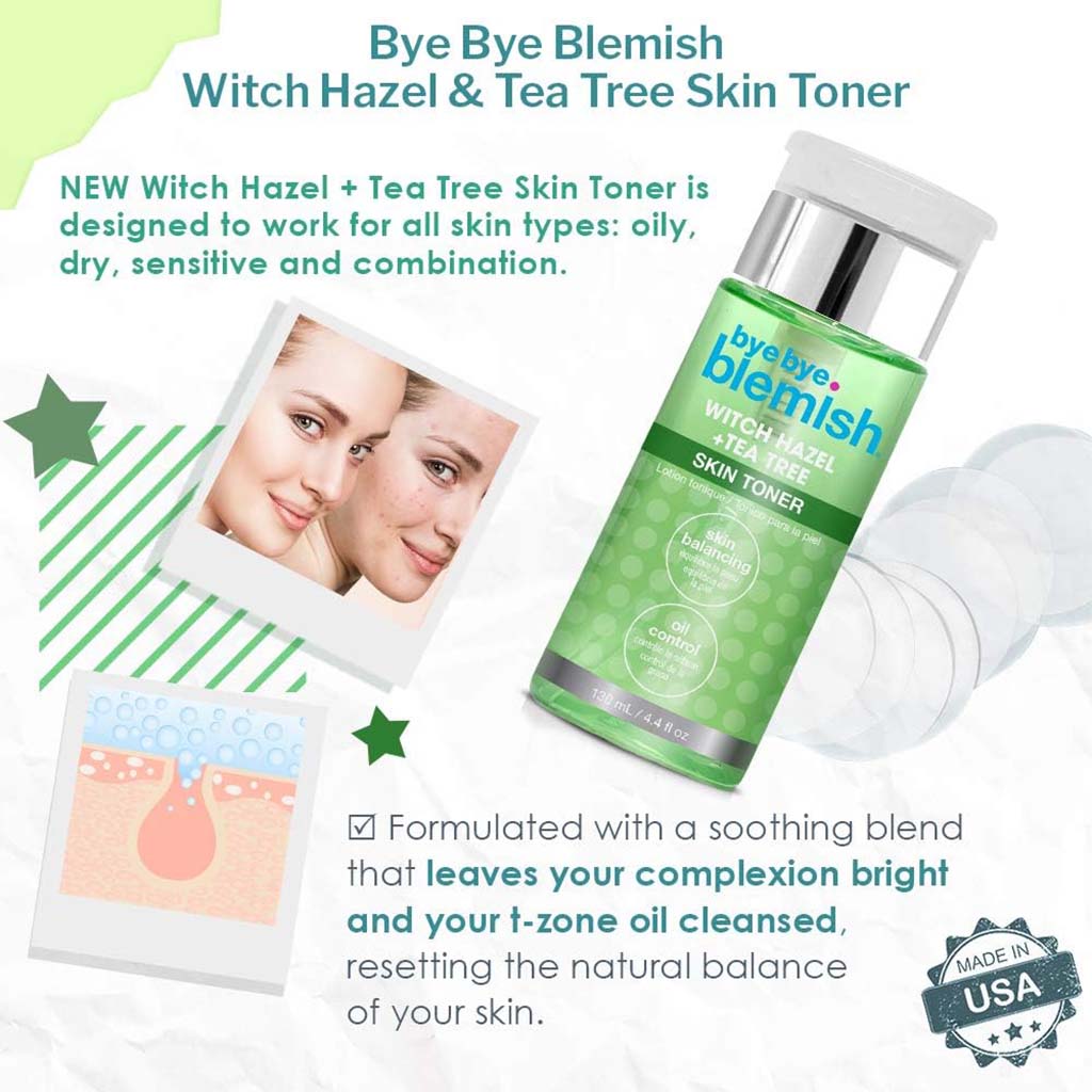 Bye Bye Blemish Witch Hazel + Tea Tree Skin Balancing Toner 130ml