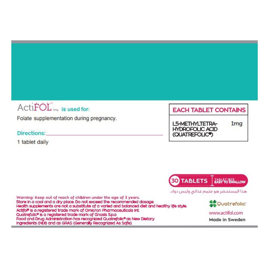 Actifol 1 mg Tablets 30's