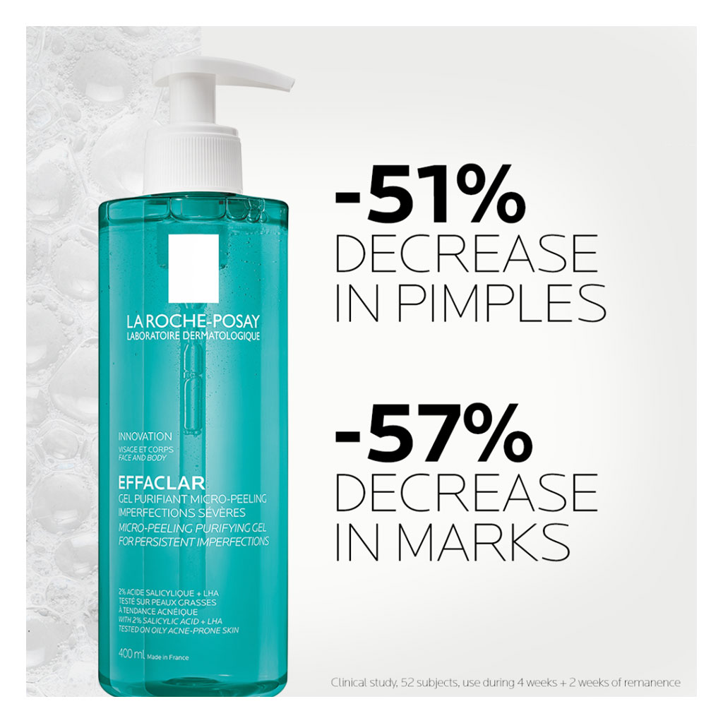 La Roche-Posay Effaclar Micro-Peeling Cleansing Gel With Salicylic Acid For Oily Skin 400ml