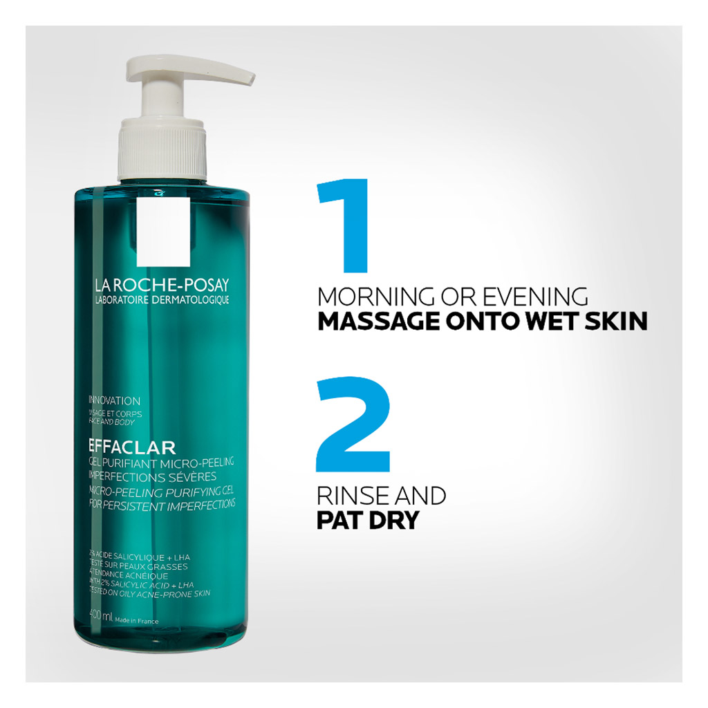 La Roche-Posay Effaclar Micro-Peeling Cleansing Gel With Salicylic Acid For Oily Skin 400ml