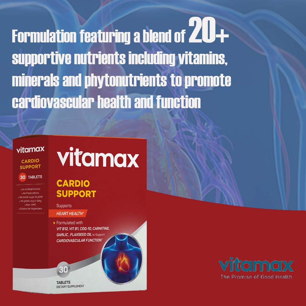 Vitamax Cardio Support Tablets For Heart Health Support, Pack of 30's