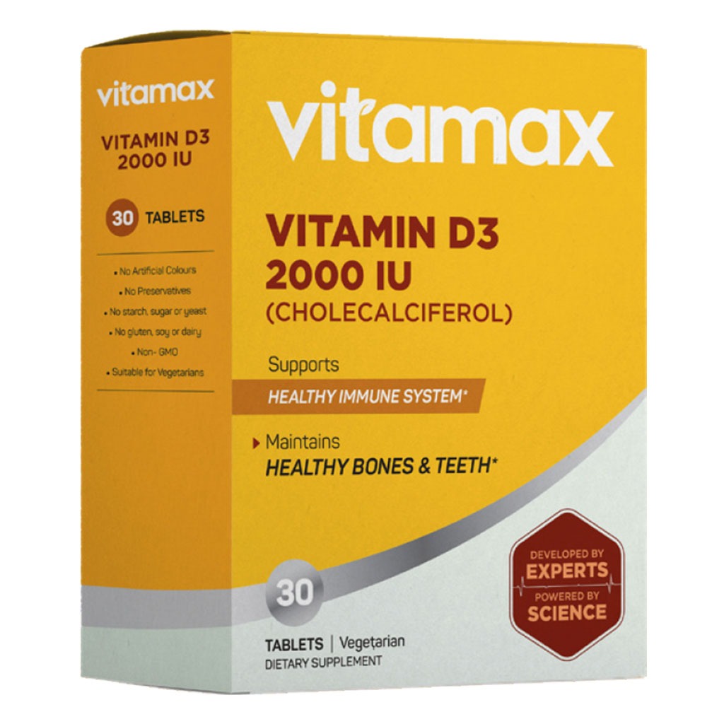 Vitamax Vitamin D3 2000 IU Vegetarian Tablet For Healthy Bone & Teeth, Pack of 30's