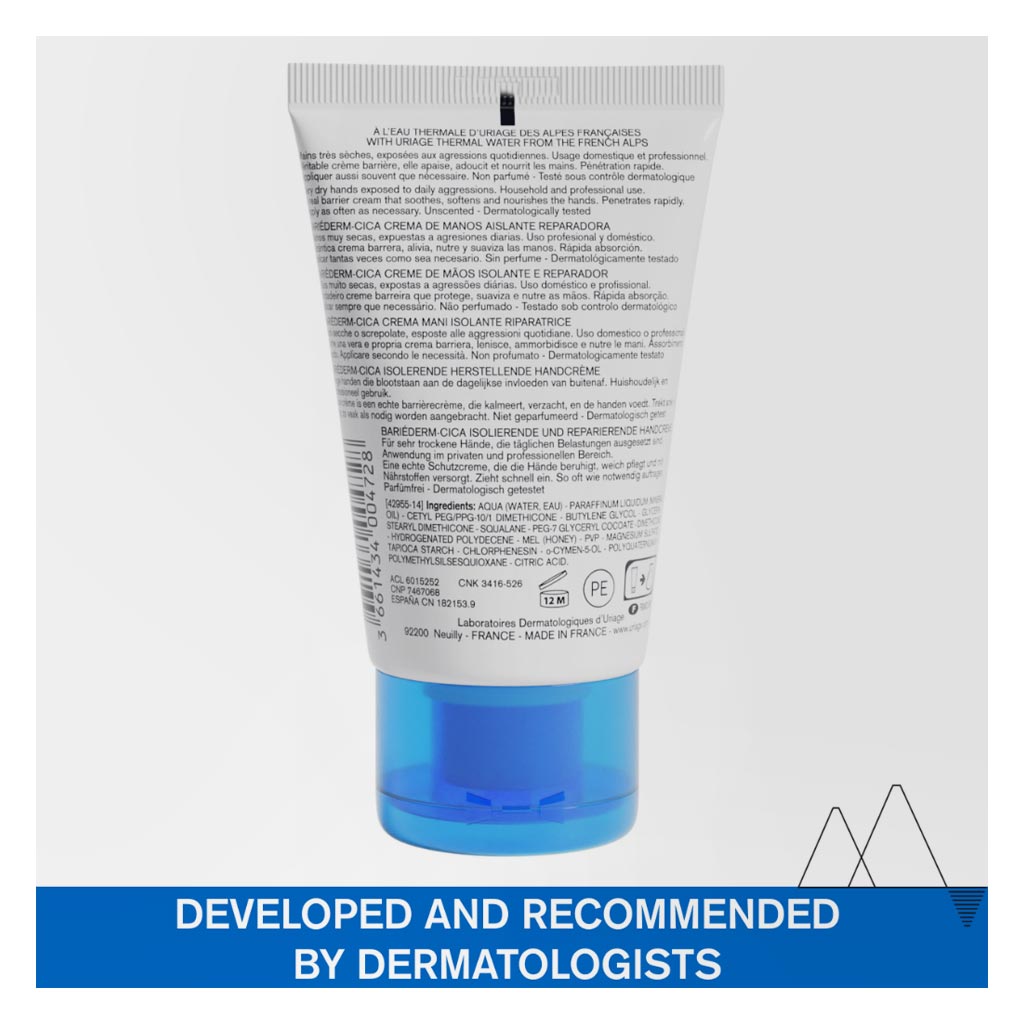 Uriage Bariederm CICA Insulating Repairing Hand Cream With Manuka Honey For Dry Skin 50ml