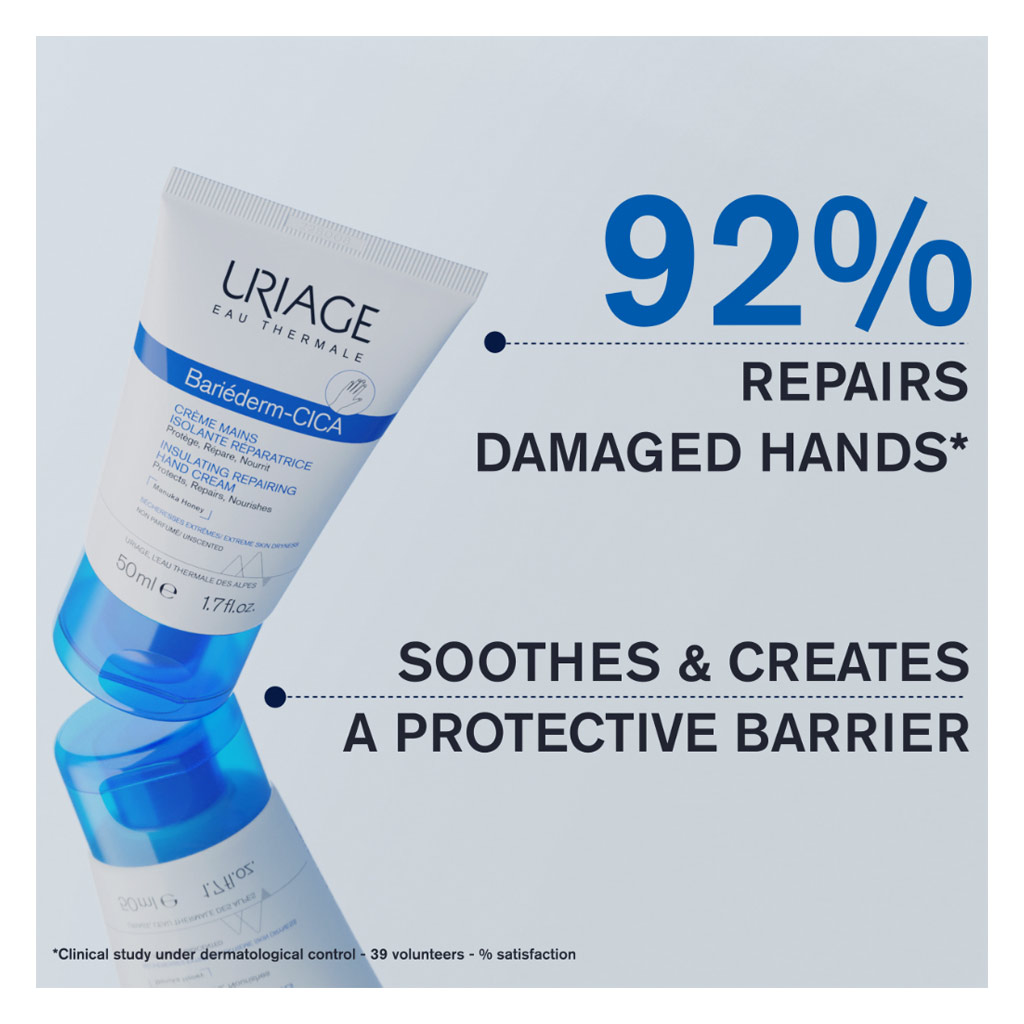 Uriage Bariederm CICA Insulating Repairing Hand Cream With Manuka Honey For Dry Skin 50ml