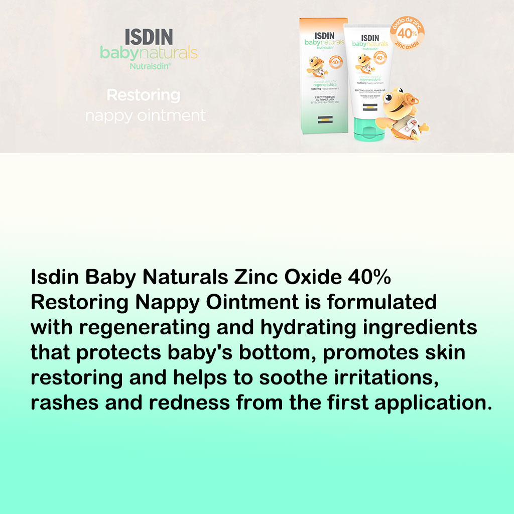 Isdin Baby Naturals Zinc Oxide 40% Restoring Nappy Ointment 50 mL