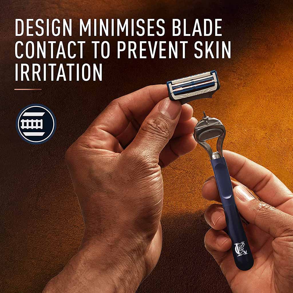 King C. Gillette Men’s Neck Razor With Gillette’s Best Sharpest Stainless Steel Platinum Coated Blades, Pack of 1's