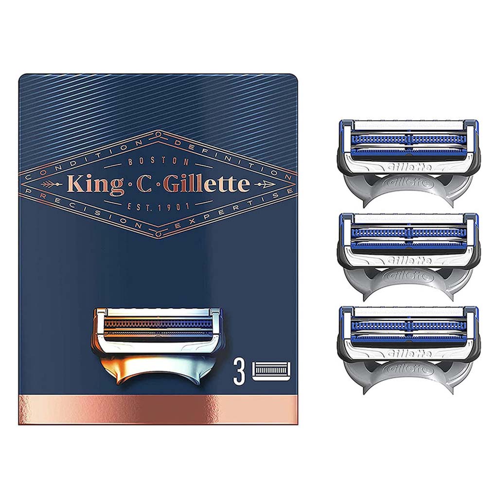 King C. Gillette Men’s Neck Shaving Razor Blade Refills, Pack of 3's 