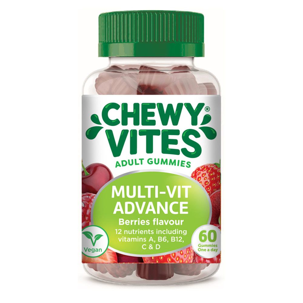 Chewy Vites Multi-Vit Advance Adult Multivitamin Supplement Gummies Berries Flavour, Pack of 60's