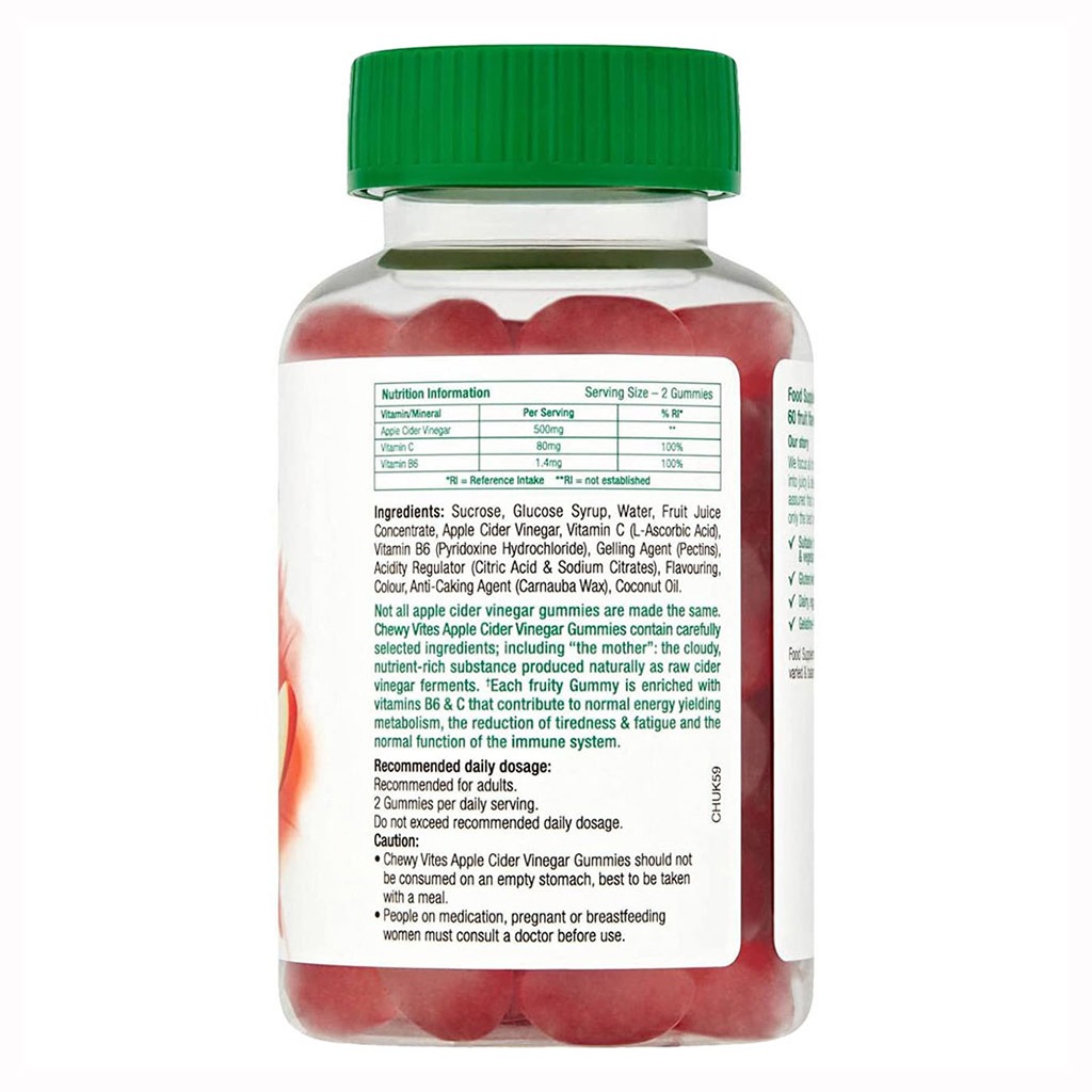 Chewy Vites Superfoods Apple Cider Vinegar Gummies 60's