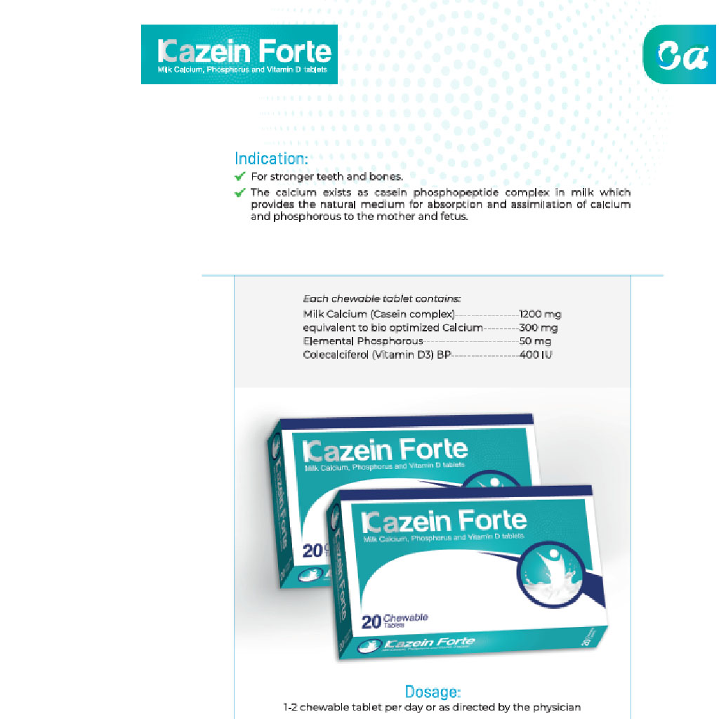 Kazein Forte Milk Calcium Chewable Tablets 20's