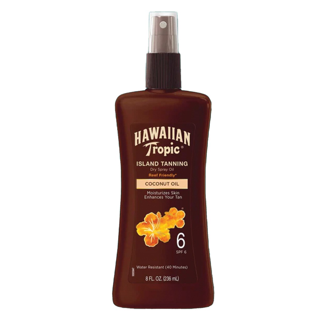 Hawaiian Tropic Island Tanning Dry Oil Pump Spray SPF 6, 236 mL